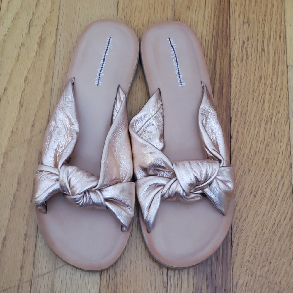 Jeffrey Campbell Zocalo Rose Gold Slide/Sandal